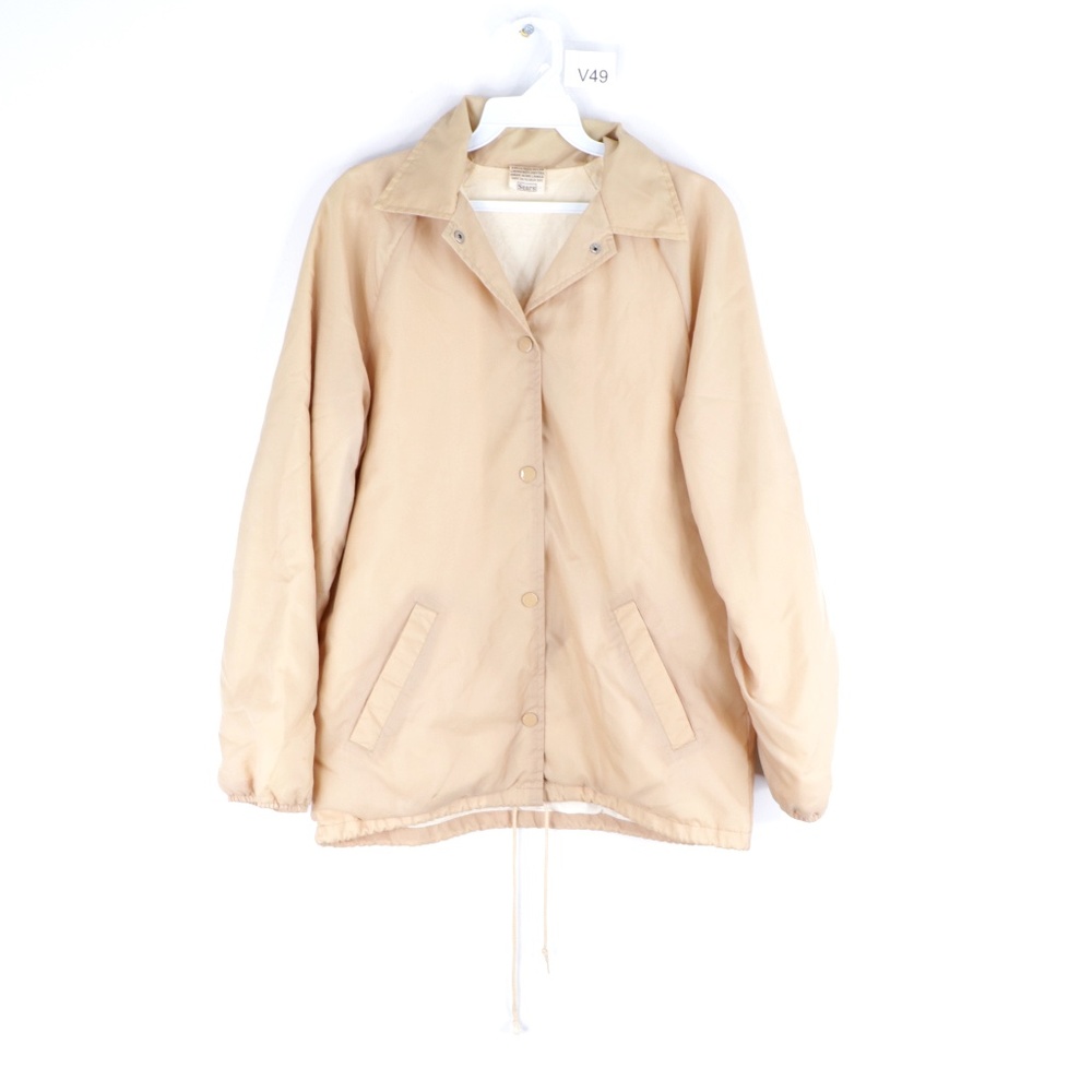 Vintage 70s Sears Windbreaker Warmup Jacket Tan